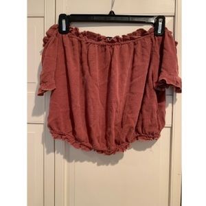 Timing off the shoulder crop top